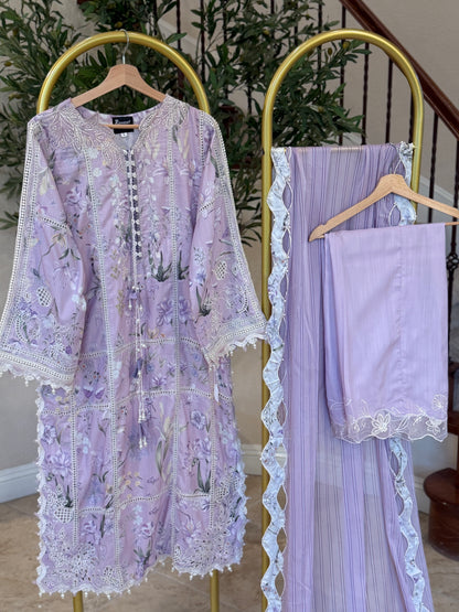 Purple Kameez with Trouser