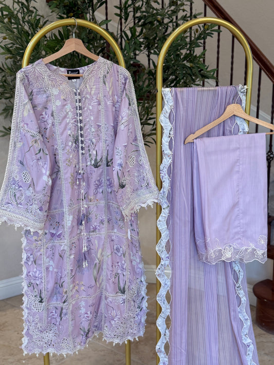 Purple Kameez with Trouser