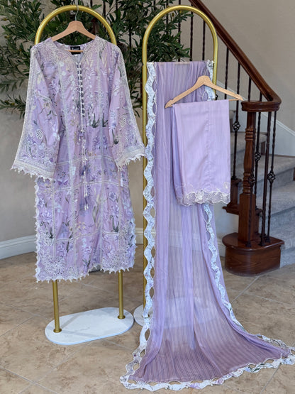 Purple Kameez with Trouser
