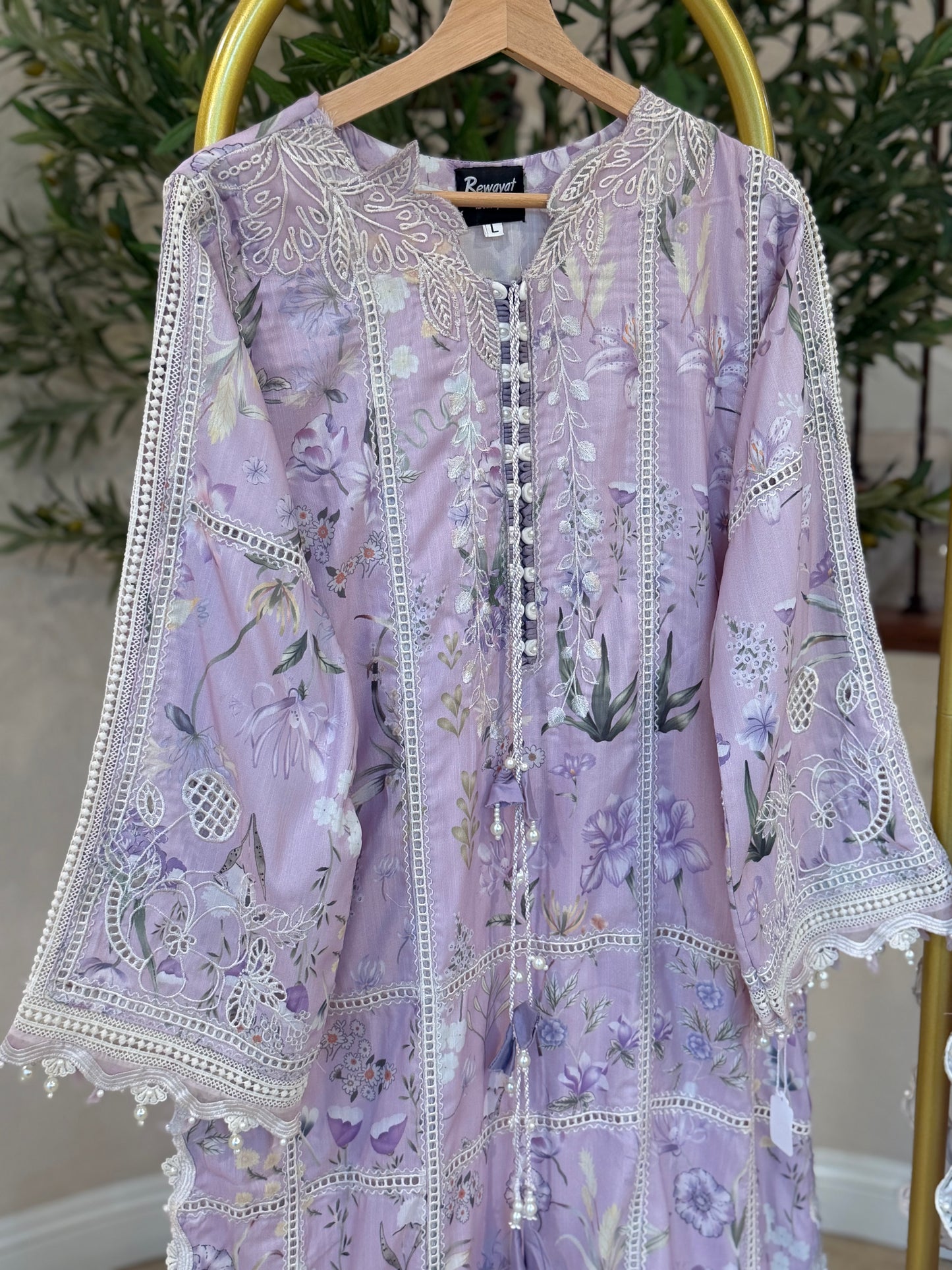 Purple Kameez with Trouser