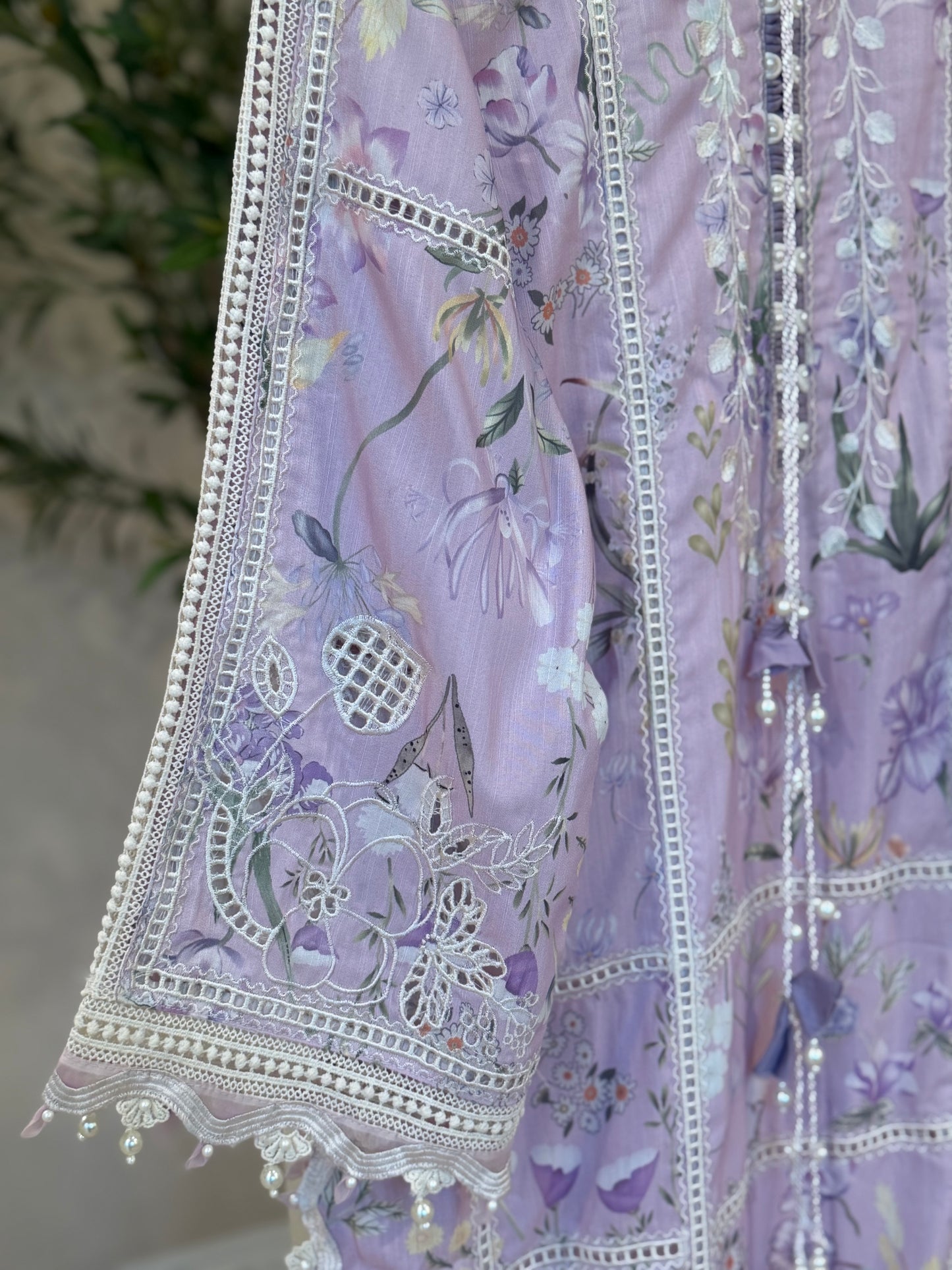 Purple Kameez with Trouser