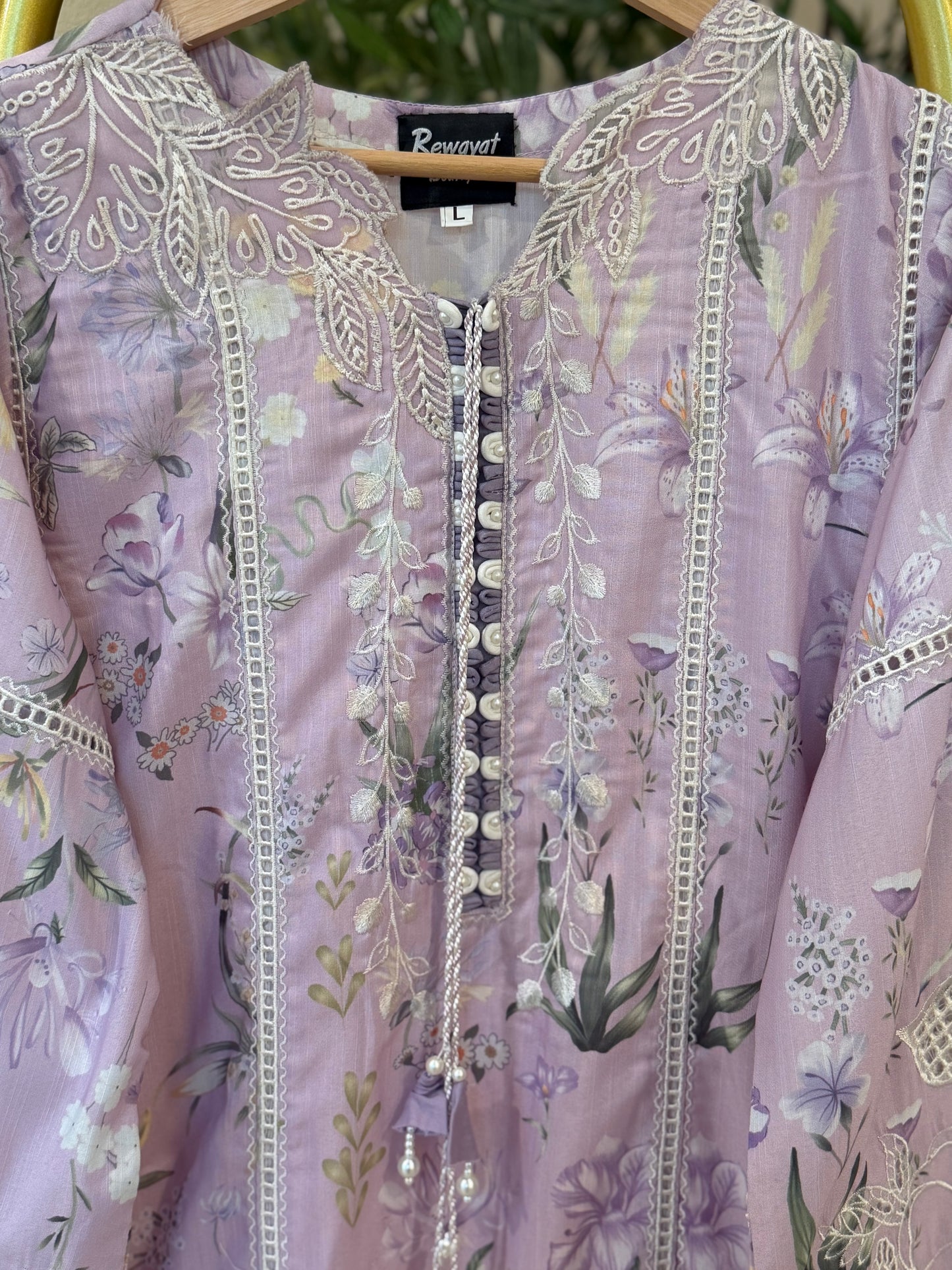 Purple Kameez with Trouser