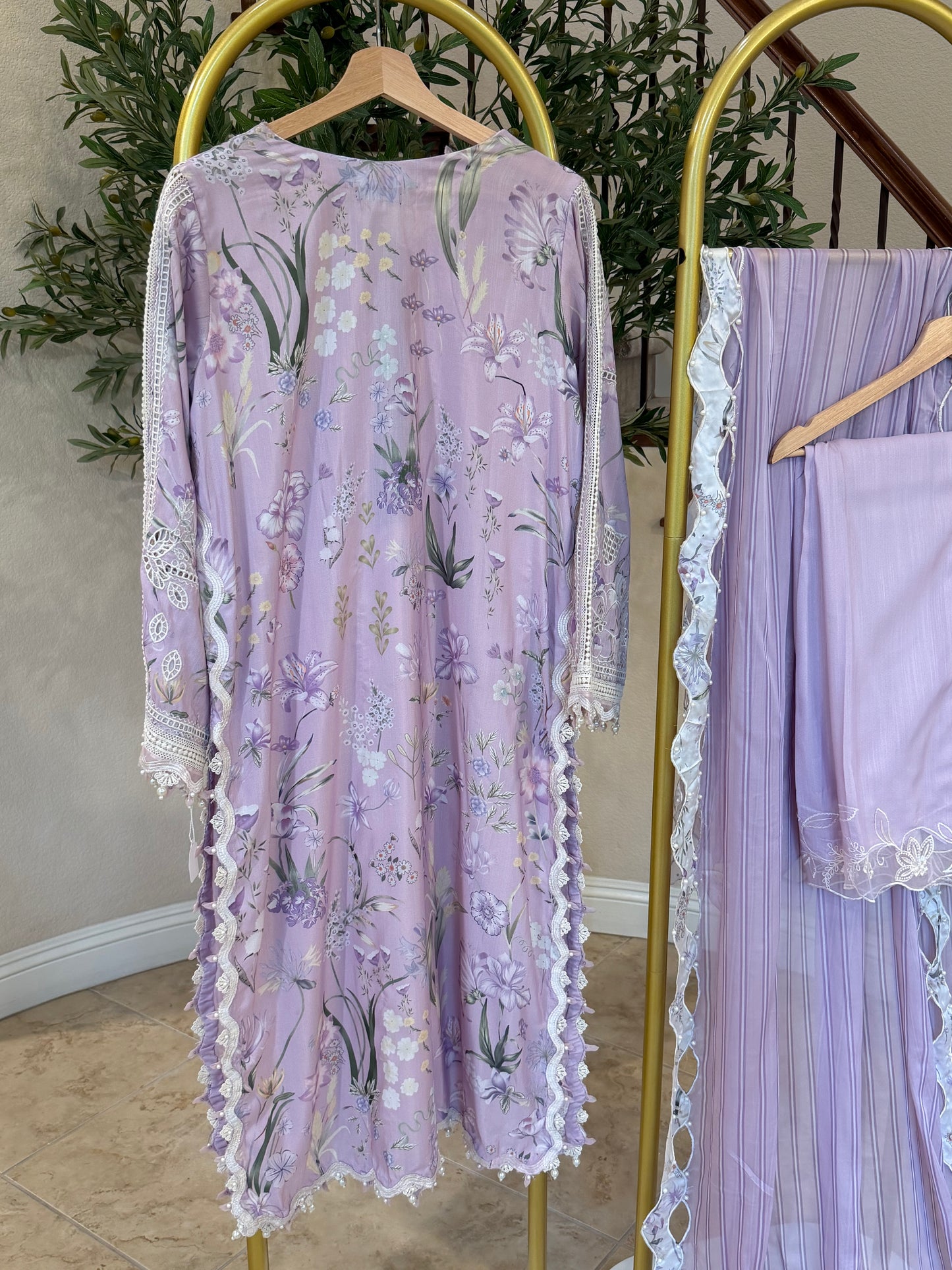 Purple Kameez with Trouser