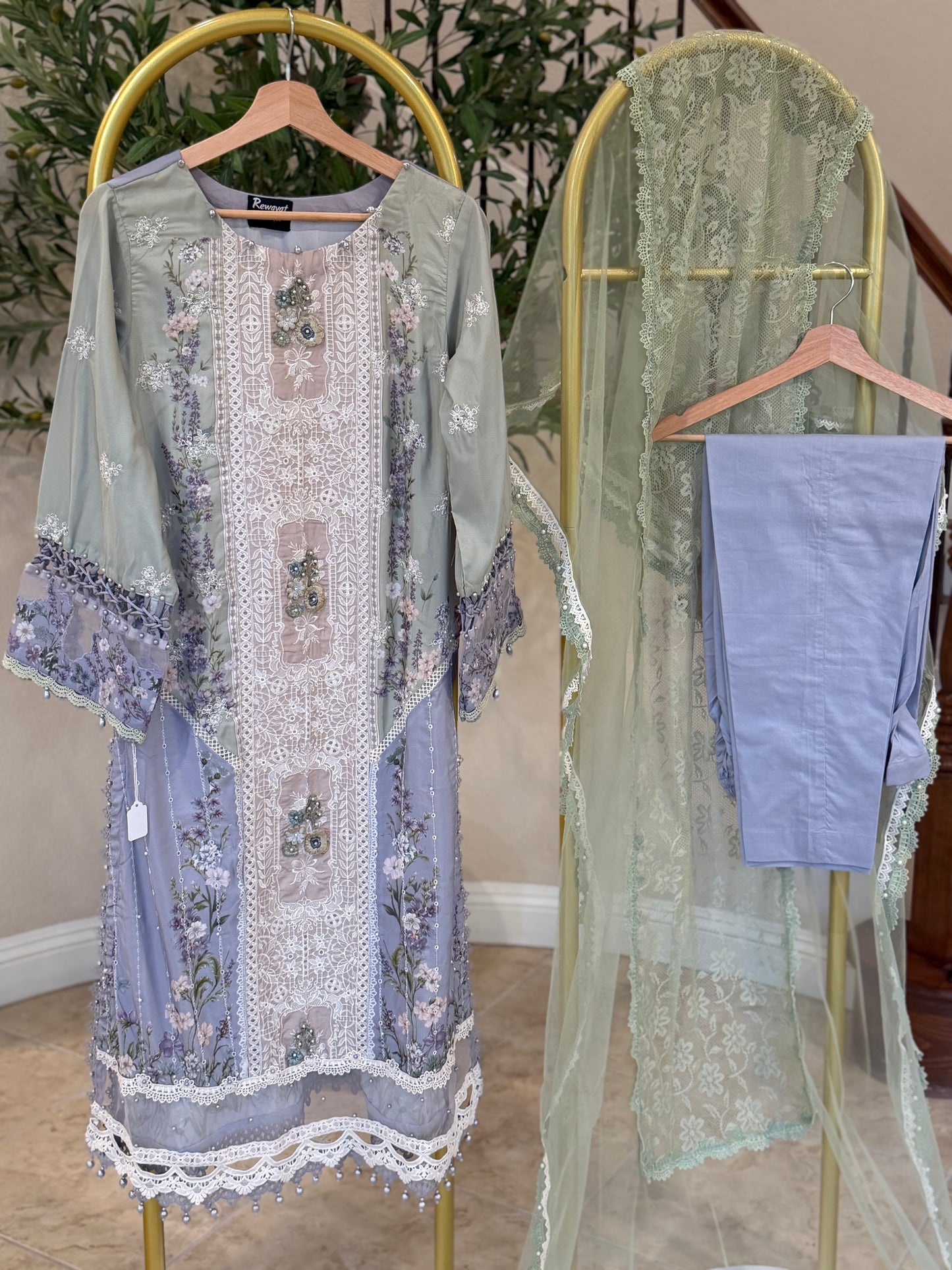 Floral Kameez with Trouser