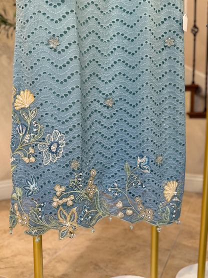 Ombre Blue Kameez with Trouser