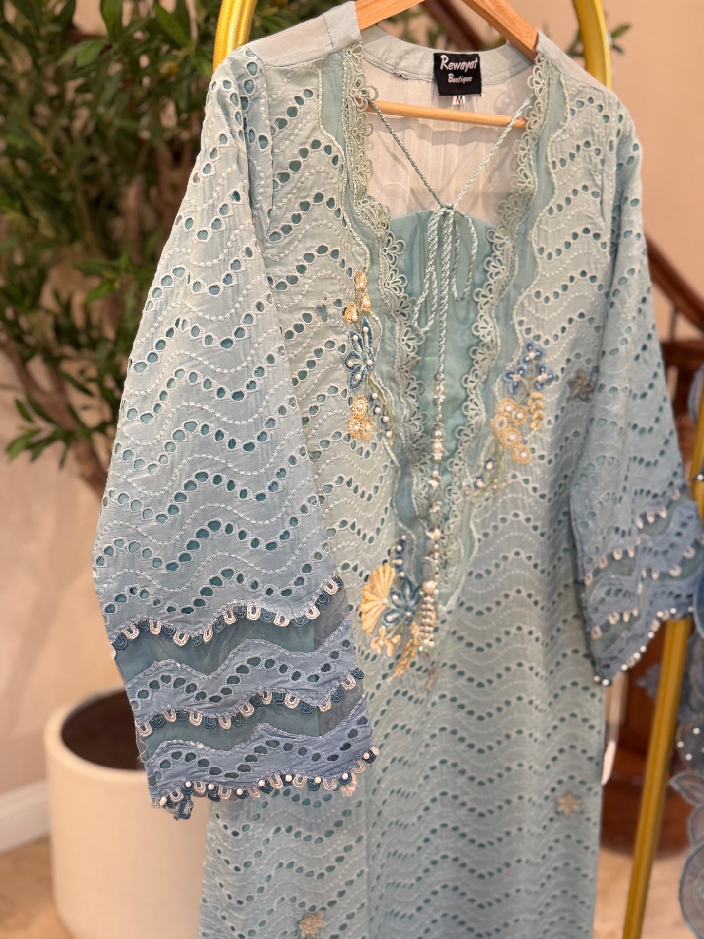 Ombre Blue Kameez with Trouser