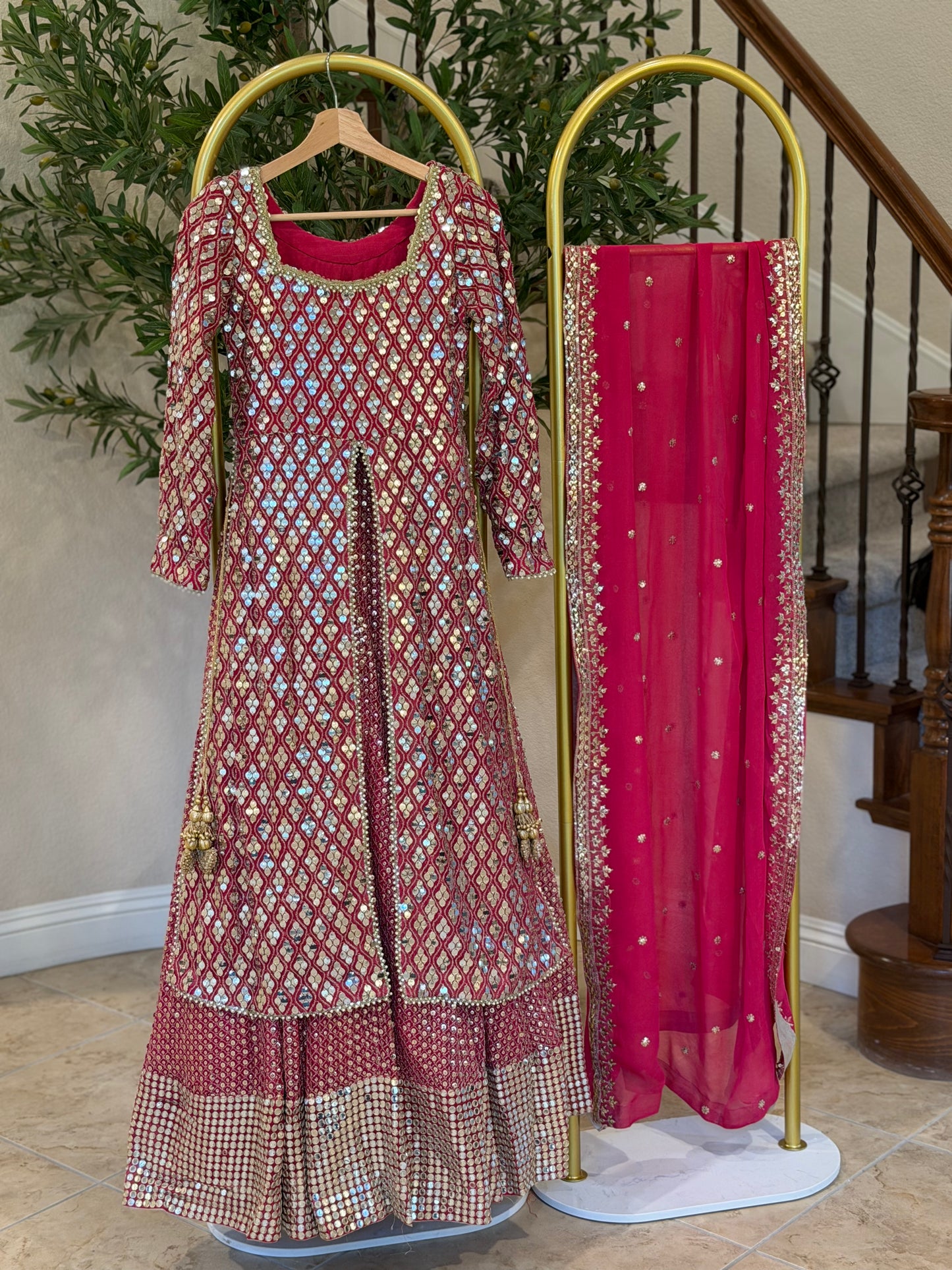 Fucshia Open Maxi with Lengha