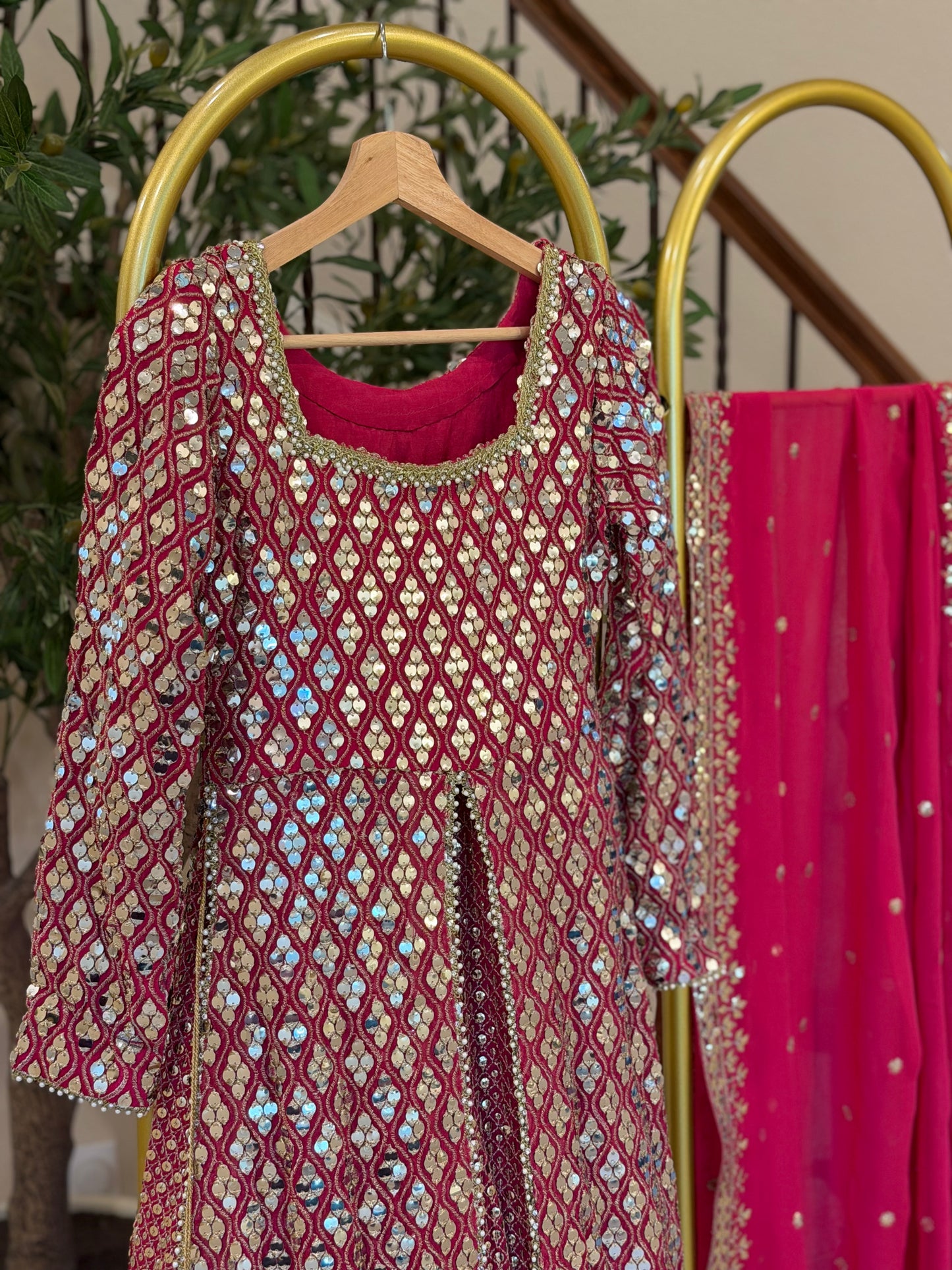 Fucshia Open Maxi with Lengha