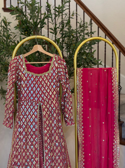 Fucshia Open Maxi with Lengha