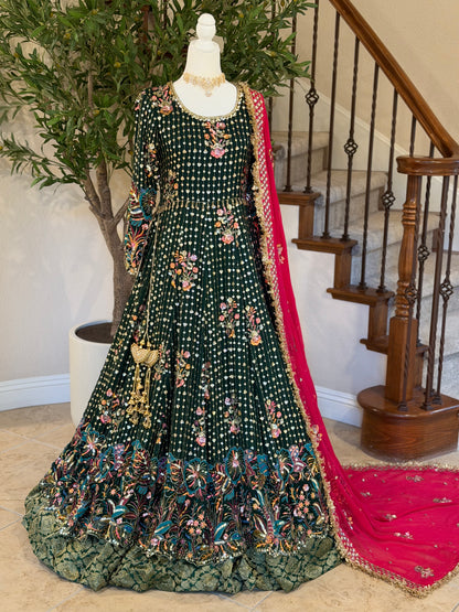 Bottle Green Maxi Gown