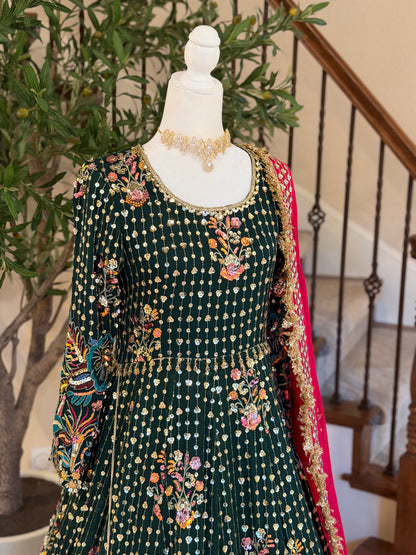 Bottle Green Maxi Gown