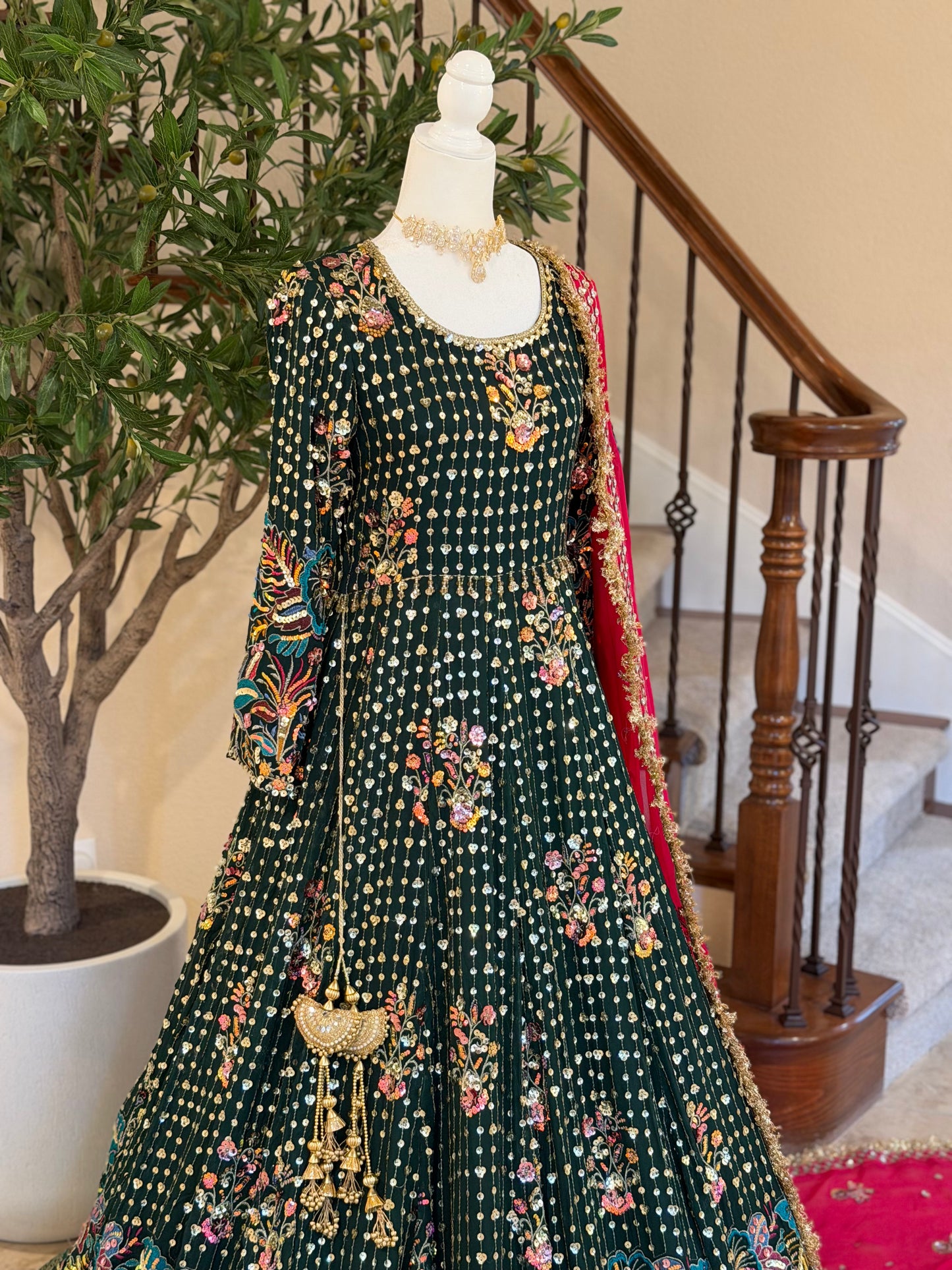 Bottle Green Maxi Gown
