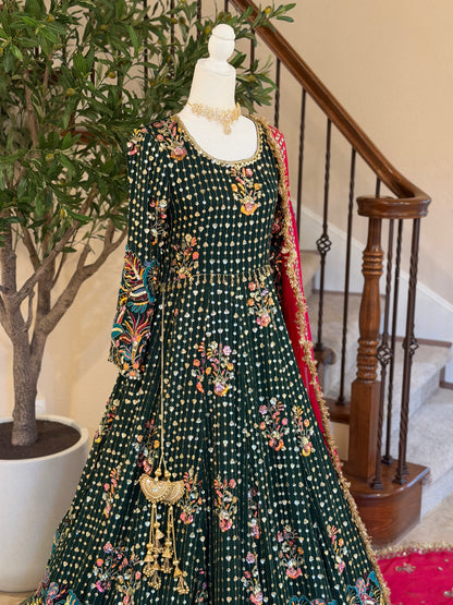 Bottle Green Maxi Gown