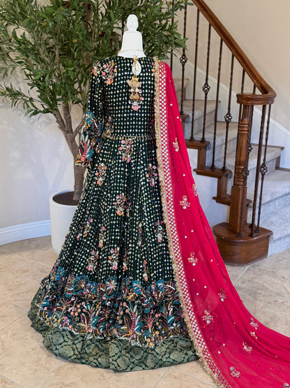 Bottle Green Maxi Gown
