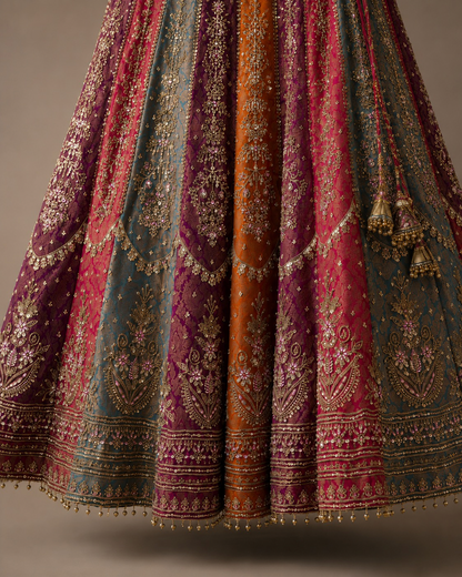 Satrangi - Zardosi work on Lengha