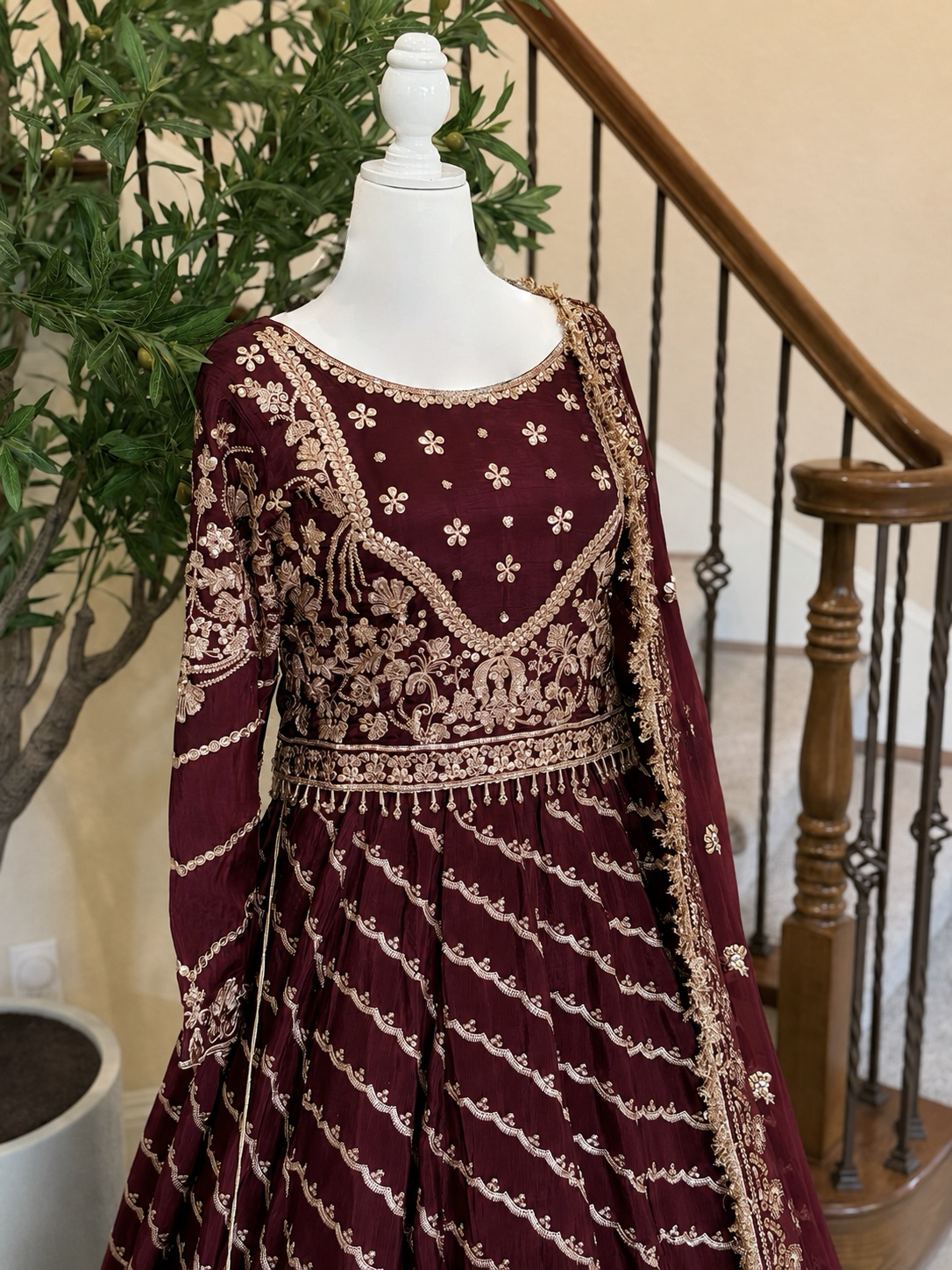 Maroon Lengha