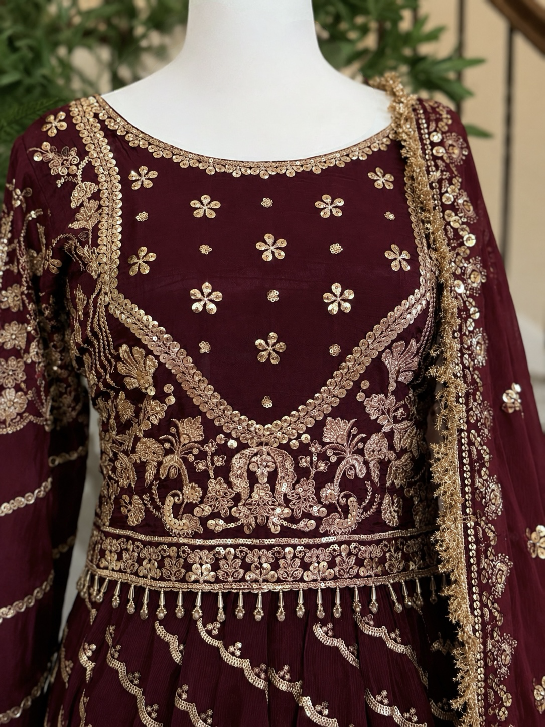 Maroon Lengha