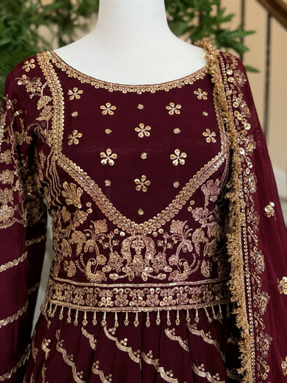 Maroon Lengha