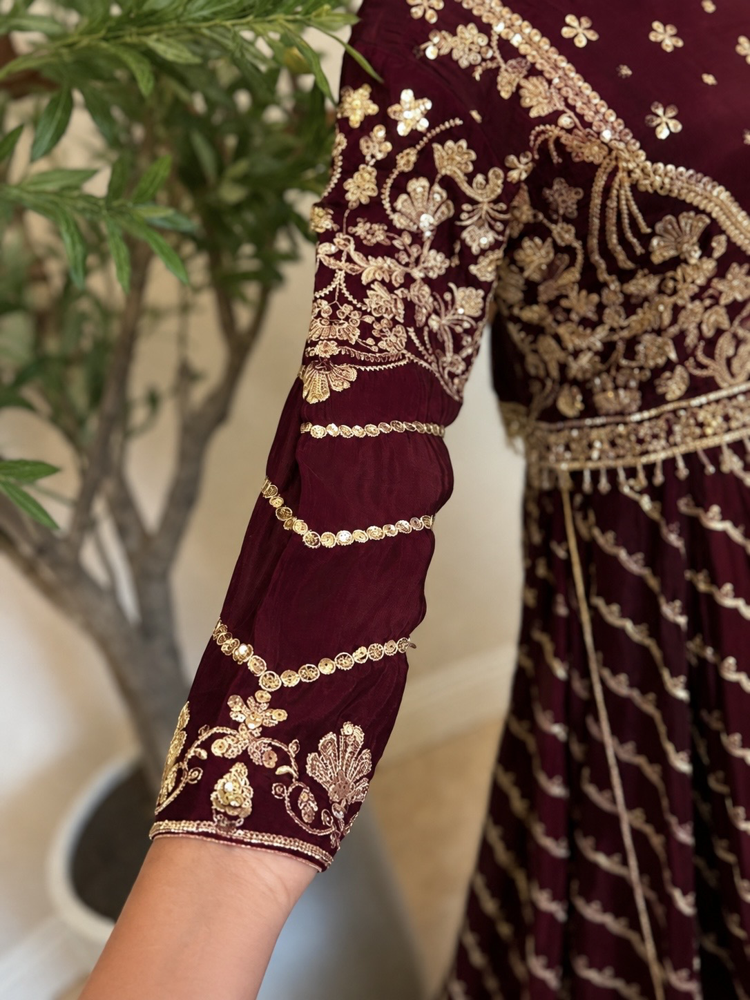 Maroon Lengha