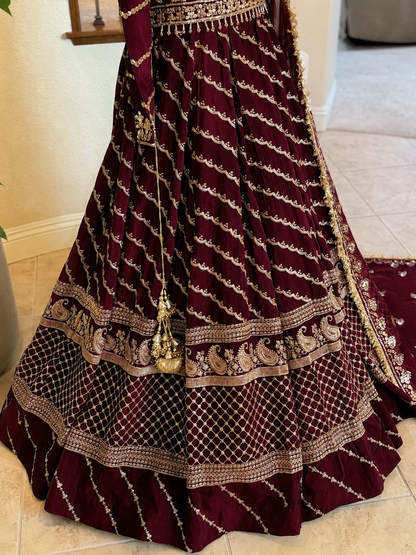 Maroon Lengha
