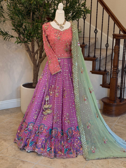 Floral Lengha - Vibrant Edition