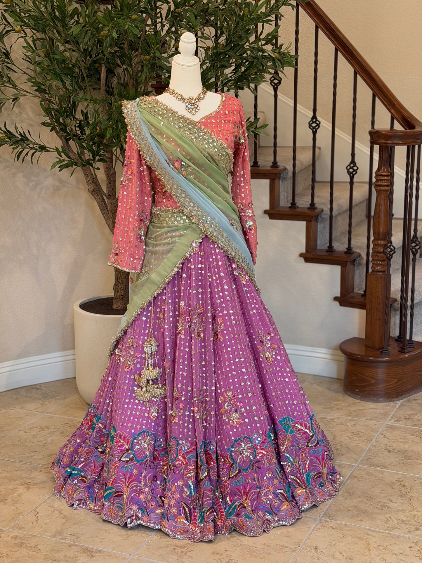 Floral Lengha - Vibrant Edition