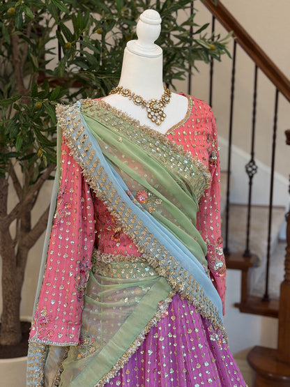 Floral Lengha - Vibrant Edition