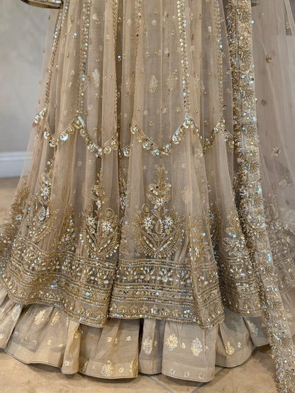 Gold Maxi with Farshi lengha