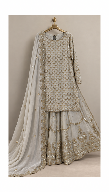 Heirloom Sharara Set- Off White