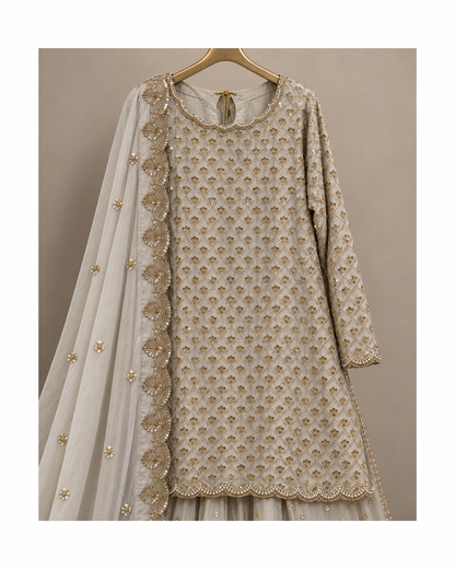 Heirloom Sharara Set- Off White
