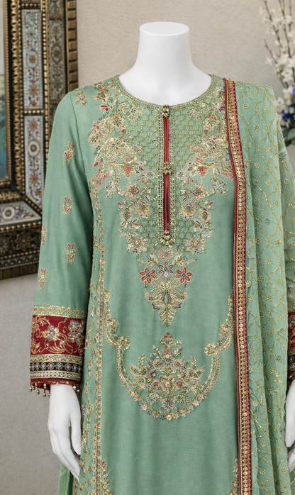 Soft Sage Sharara Suit