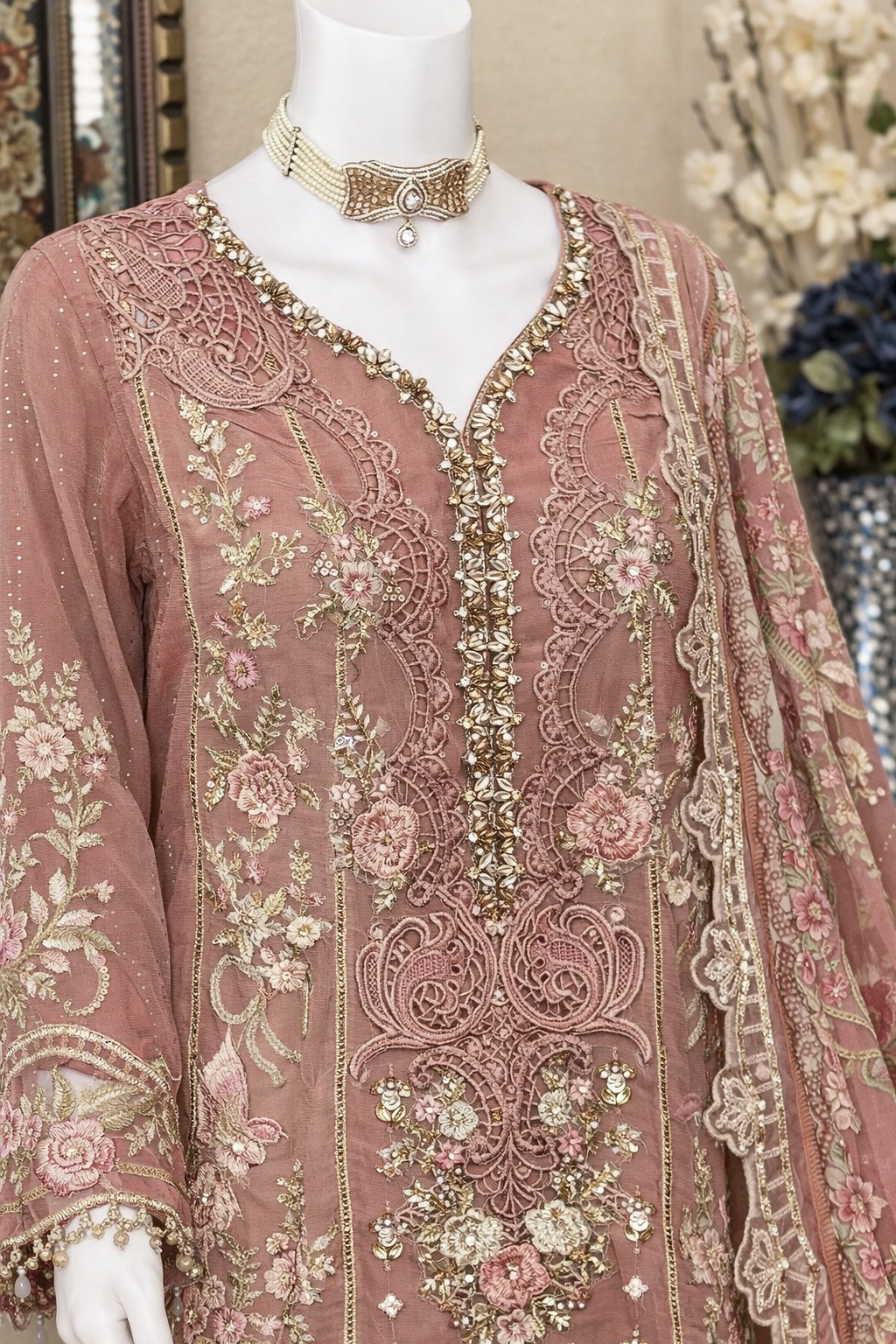 Rose Pink Kameez with Plazzo