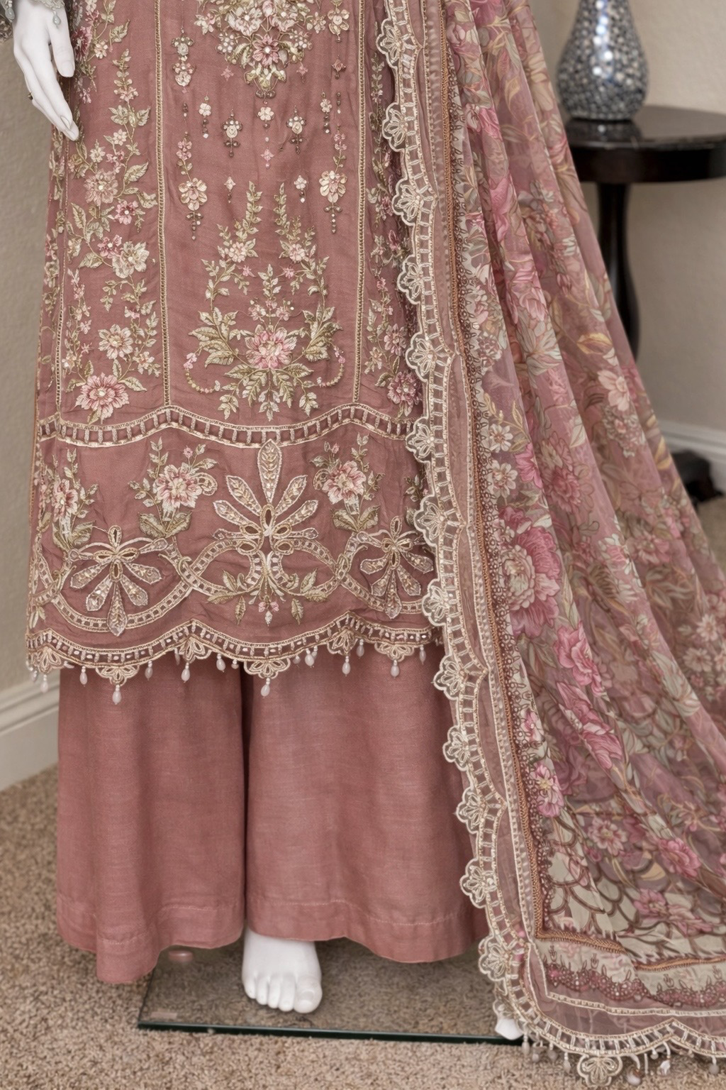 Rose Pink Kameez with Plazzo