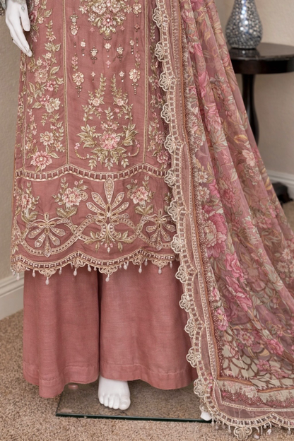 Rose Pink Kameez with Plazzo