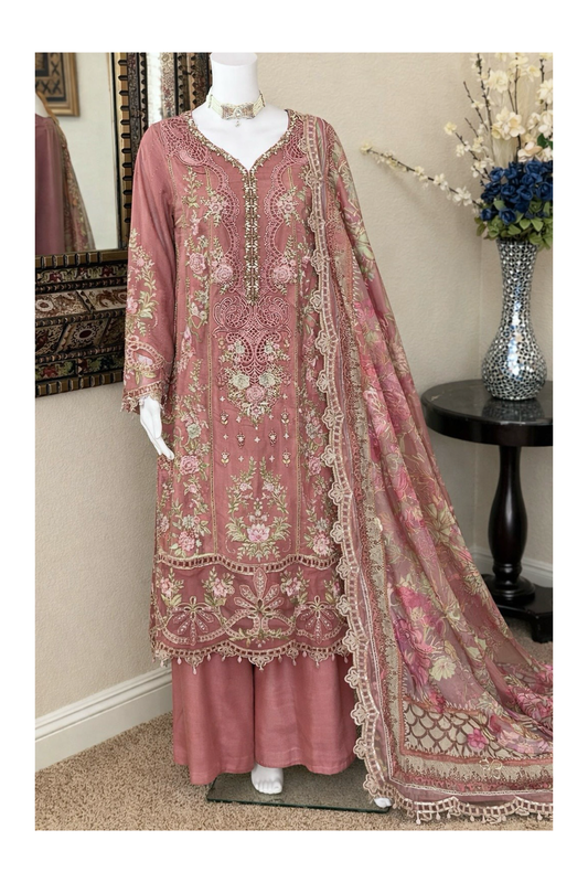 Rose Pink Kameez with Plazzo