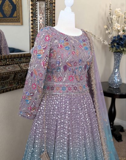Lavender Blue Ombre Lengha
