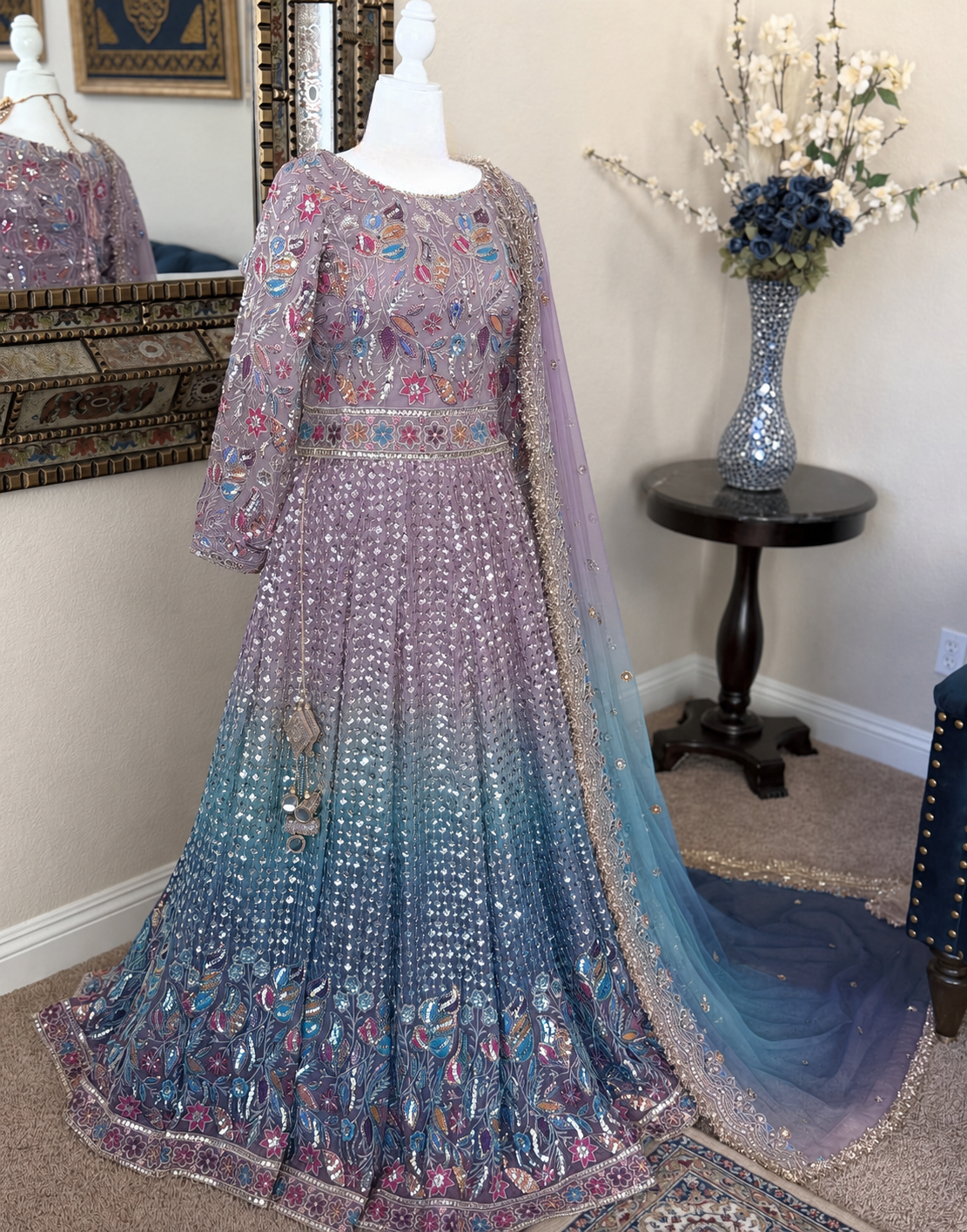 Lavender Blue Ombre Lengha
