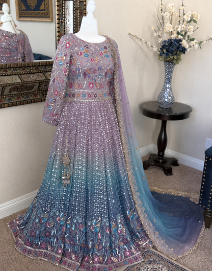 Lavender Blue Ombre Lengha