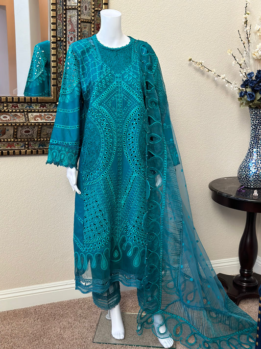 Teal Kameez with Trouser