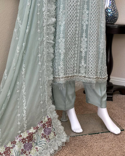 Light Blue Kameez With Trouser