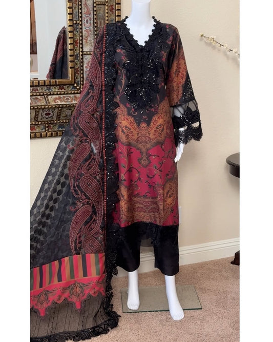 Black Kameez With Trouser