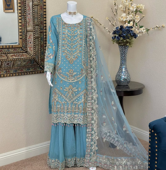 Ice Blue Gharara