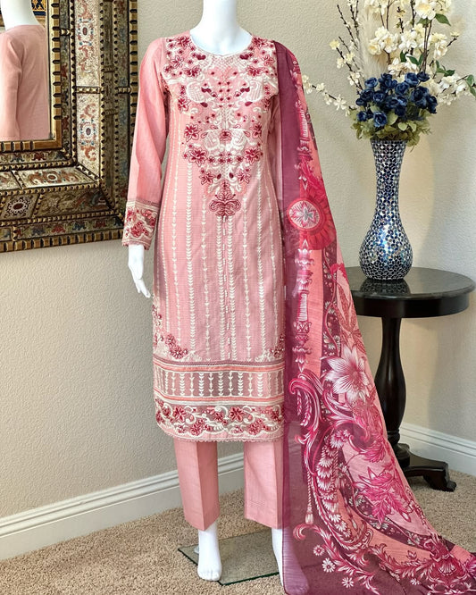 Pink Kameez with Trouser