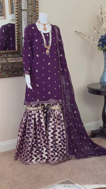 Purple Gharara Suit