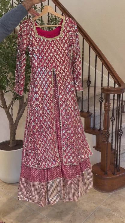 Fucshia Open Maxi with Lengha