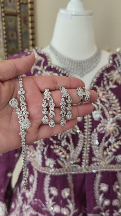 Silver Cascade Jewelry Set