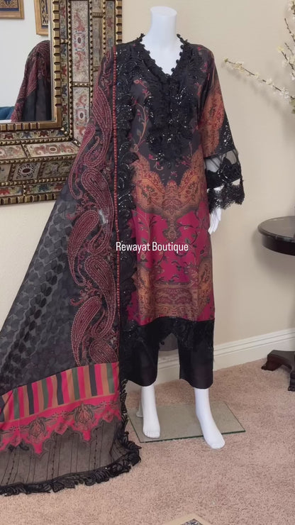 Black Kameez With Trouser