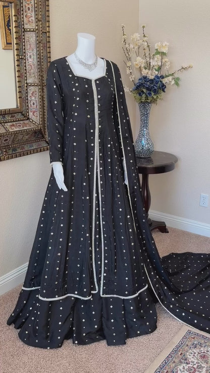 Celestial Black Maxi Gown