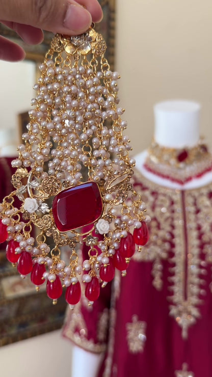 Maroon Zardosi Kameez with Lengha